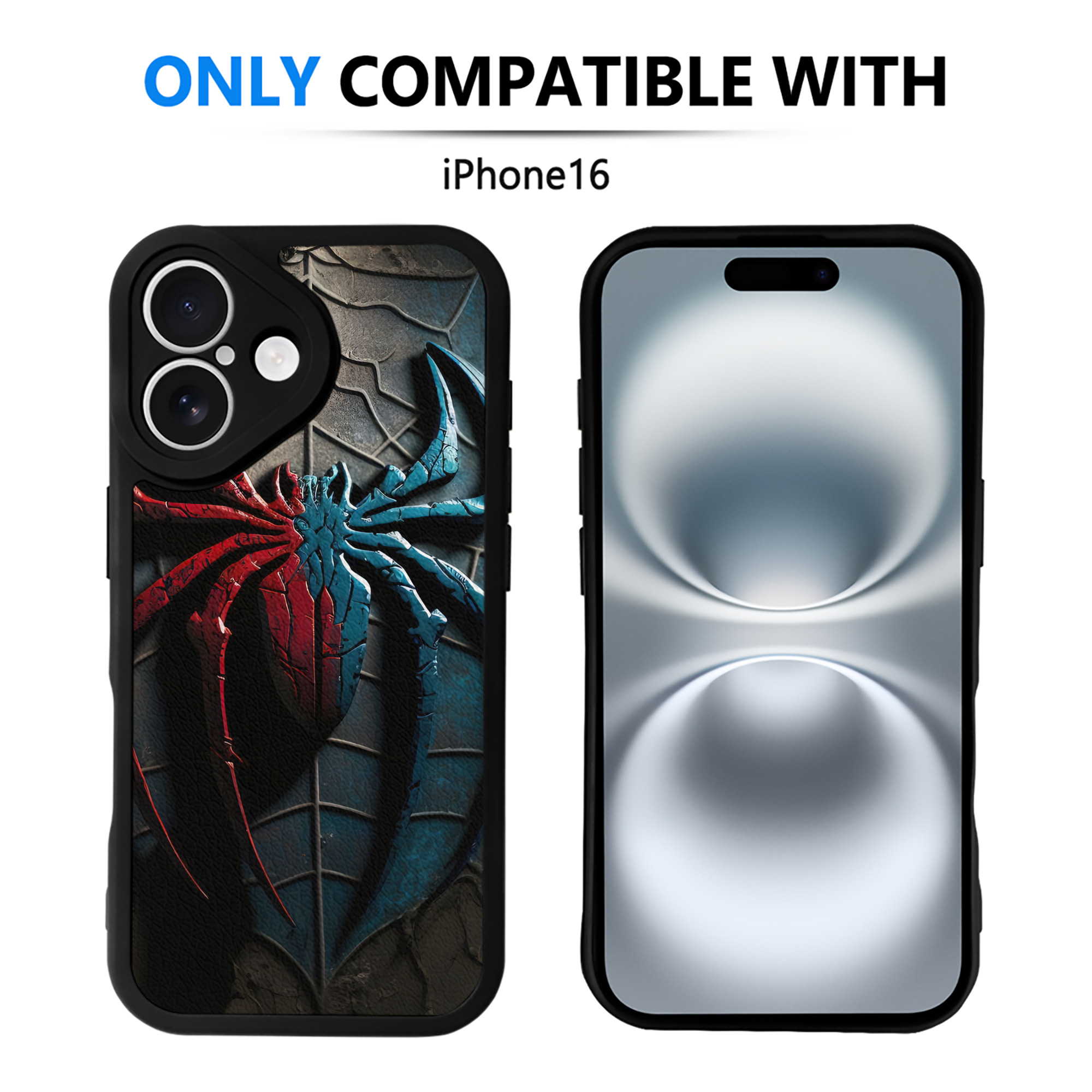 Spider Man スパイダーマン 【iPhone 16シリーズ対応】シリコンスマホケース（レザー調） 材質：シリコン
